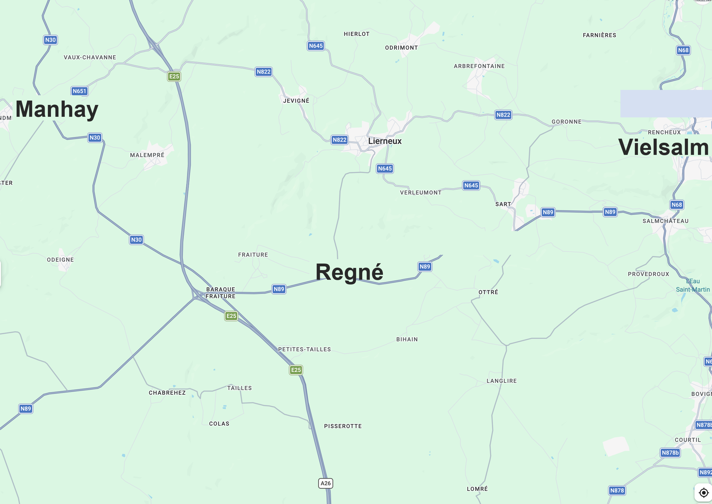 Carte d'emplacement de Regné