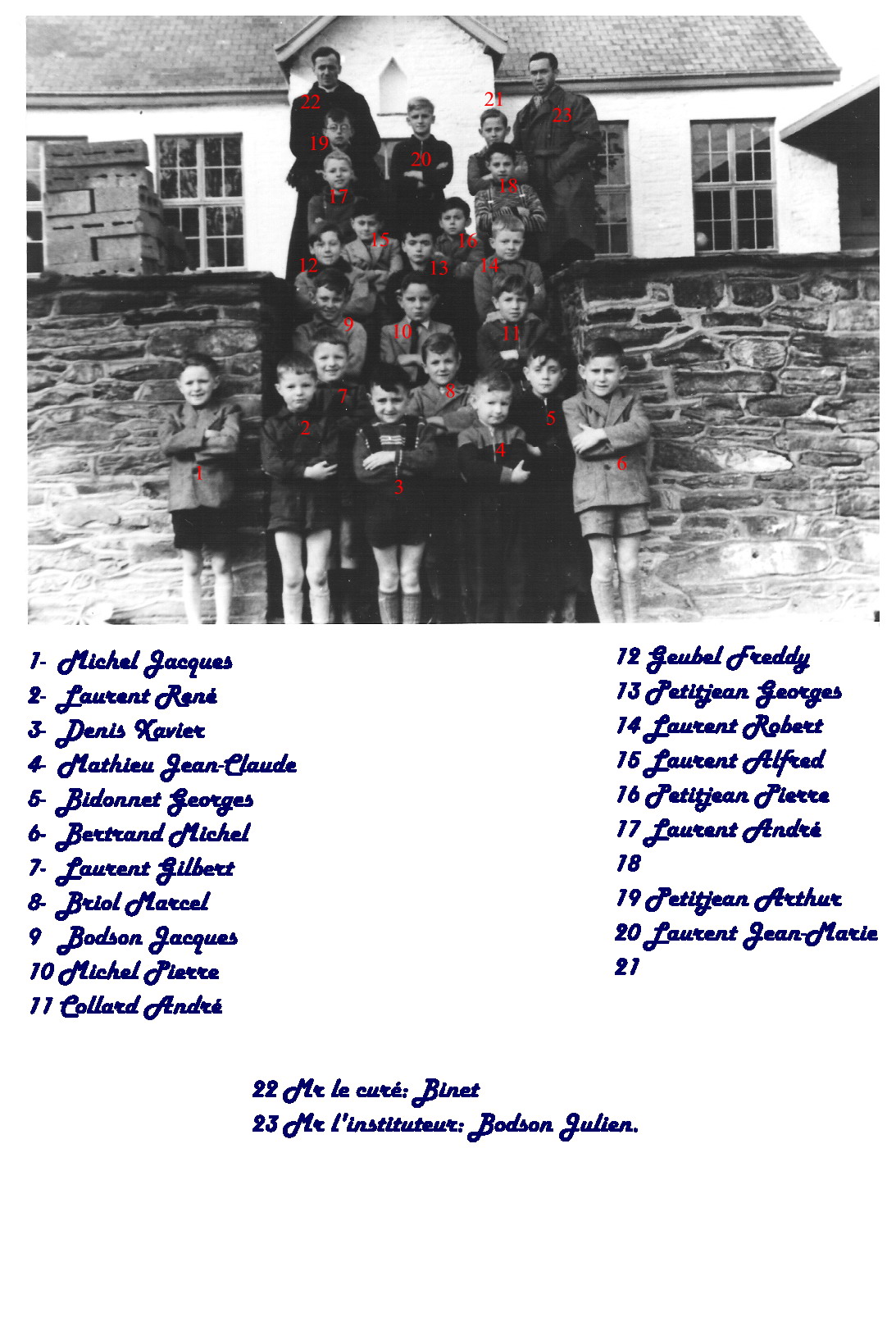 École des garçons de Regné, milieu des années 50