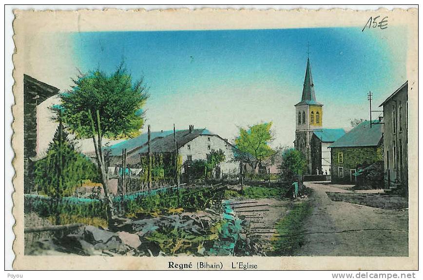 Regné, l'église et la voie (colorisé)