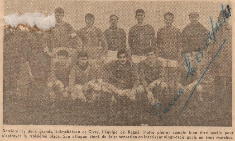 L'équipe de Regné en 1967 — coupure de presse